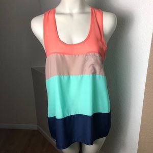Charming Charlie Colorblock Racerback Tank Top M